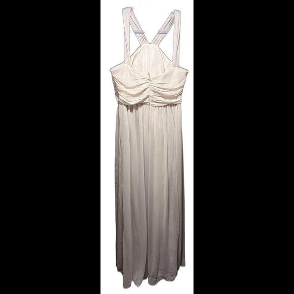 Jenny Yoo Collection Chiffon Bridesmaids Gown Dress Sleeveless Champagne Size 12 - Picture 3 of 10